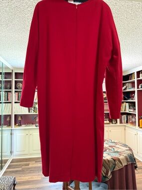 Vintage Sara Campbell Red Long Sleeve Shift Dress